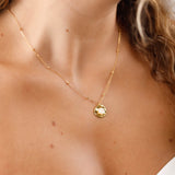 Collier - Disque - Acier inoxydable - Nacre - NOELIA