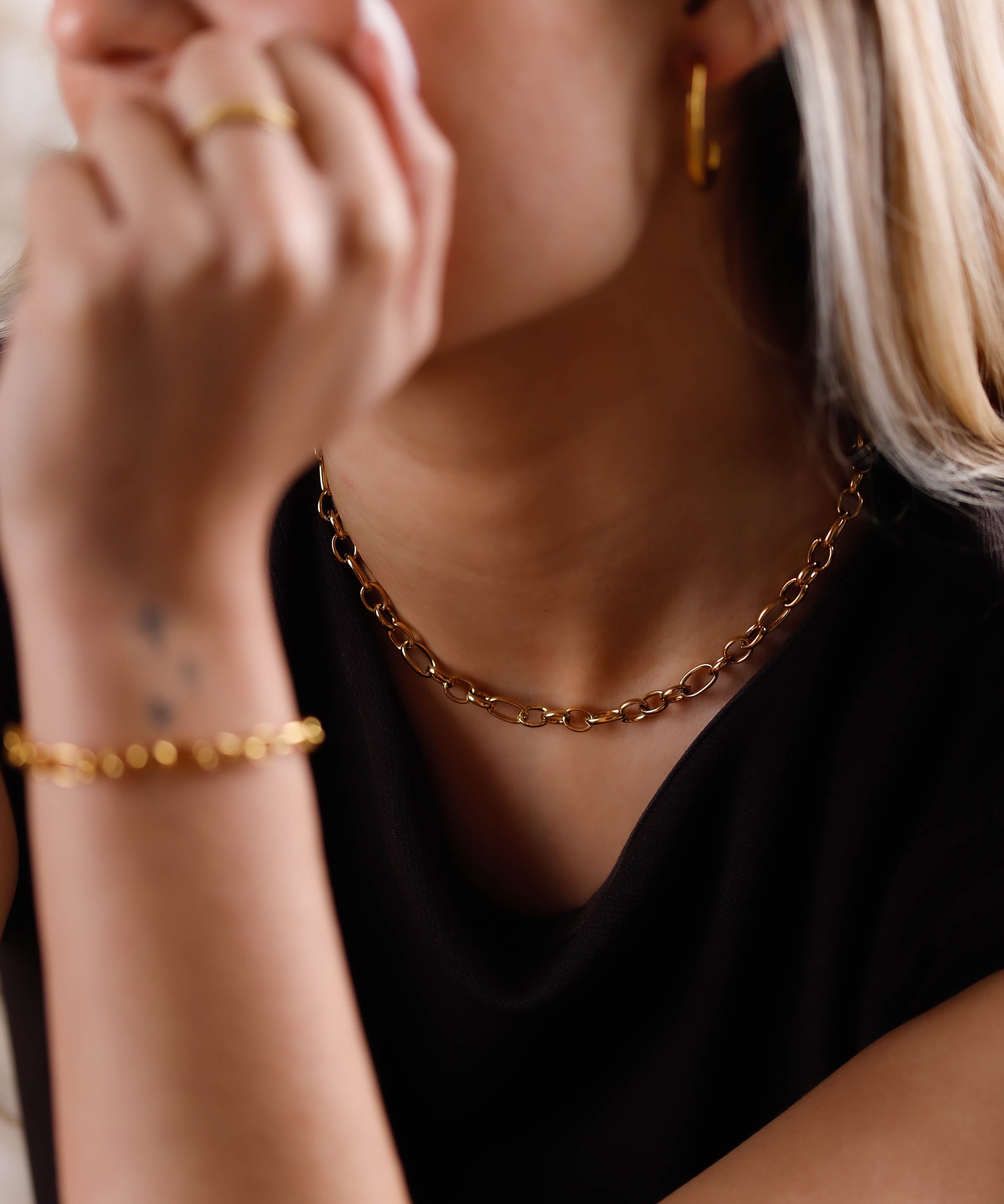 collier en acier inoxydable pour femme 