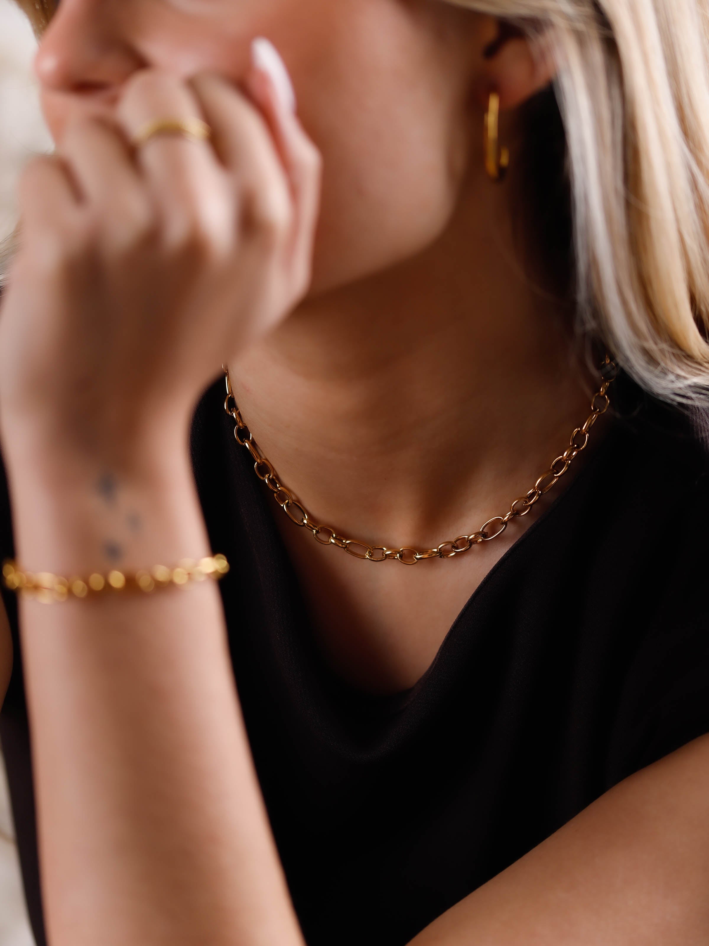 collier en acier inoxydable pour femme 