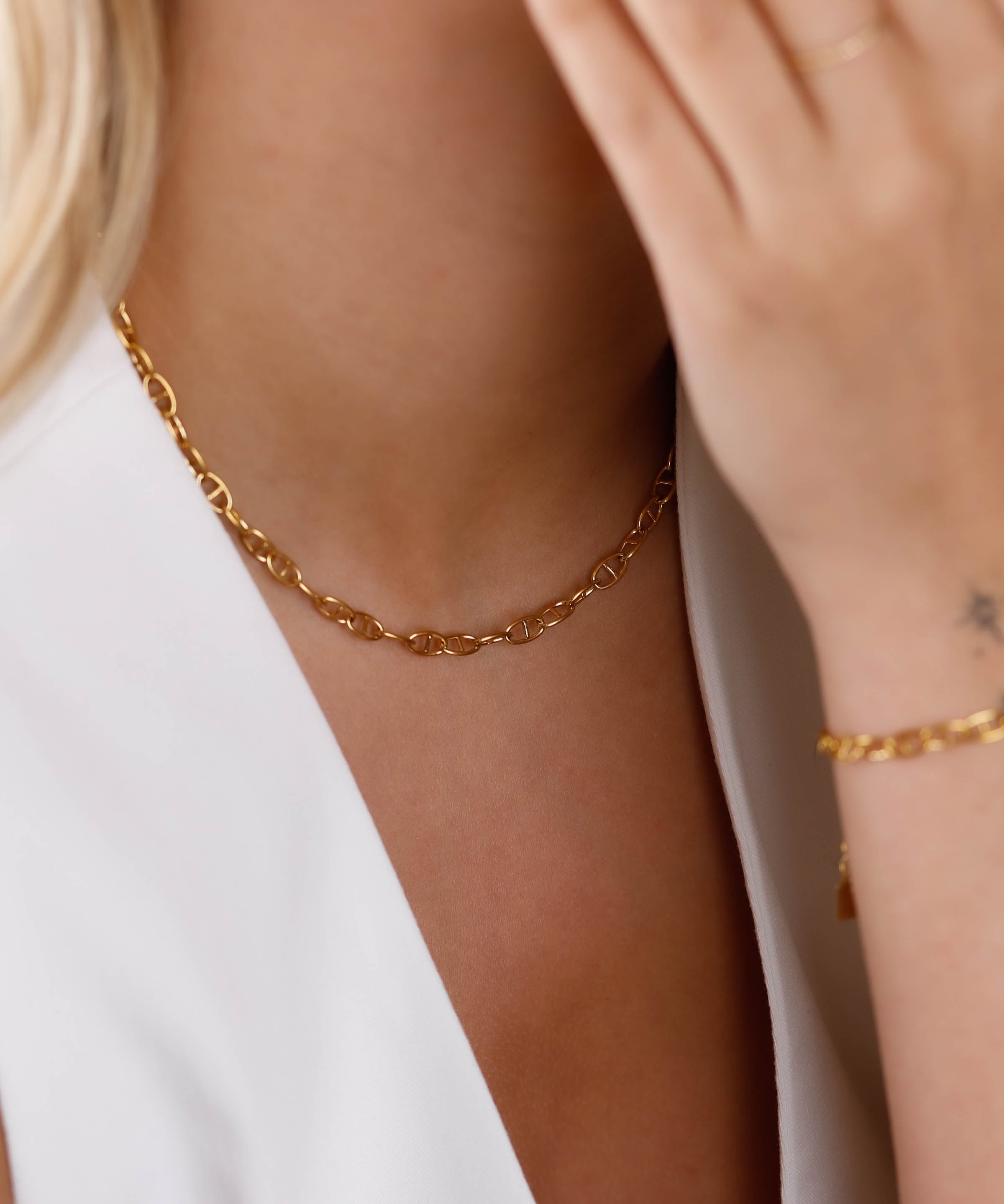 collier en acier inoxydable pour femme 