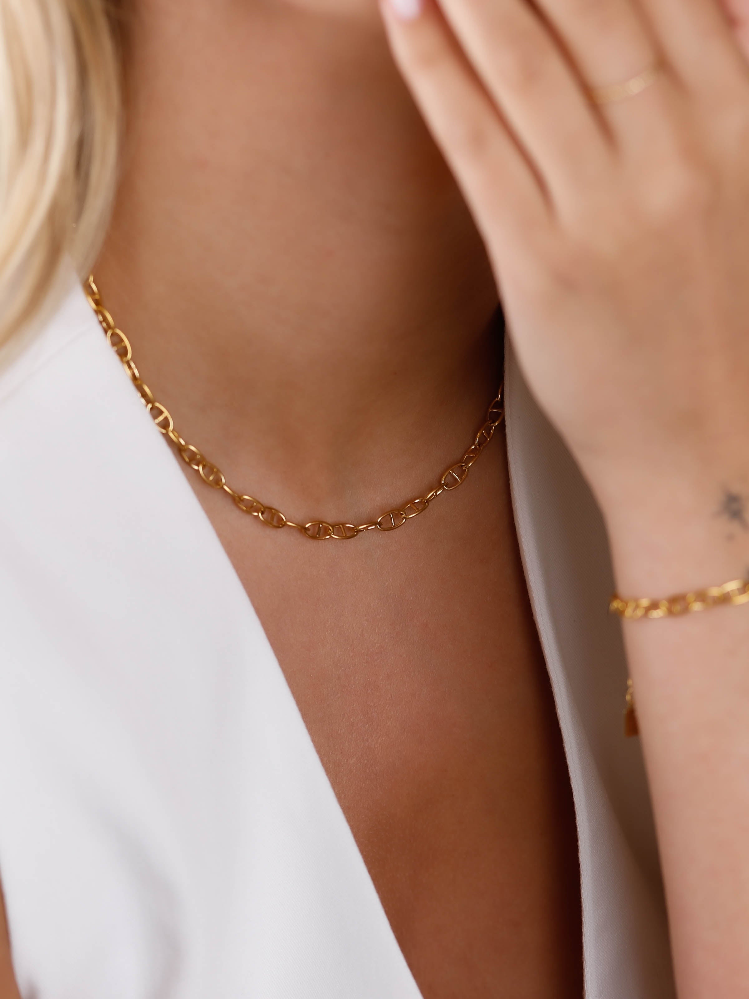 collier en acier inoxydable pour femme 