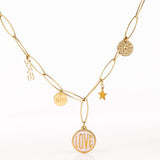 collier charm's en acier inoxydable pour femme