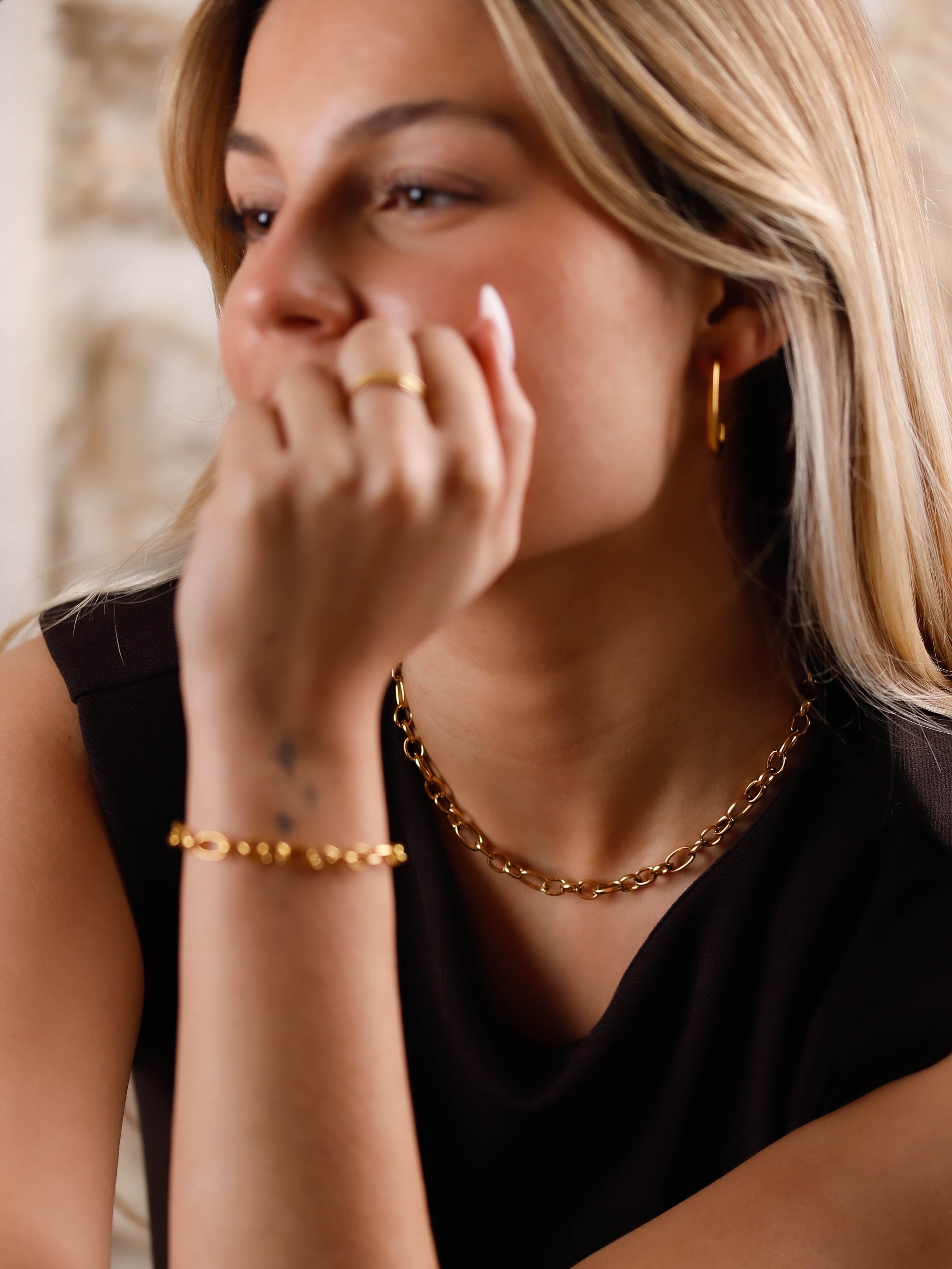 collier en acier inoxydable pour femme 