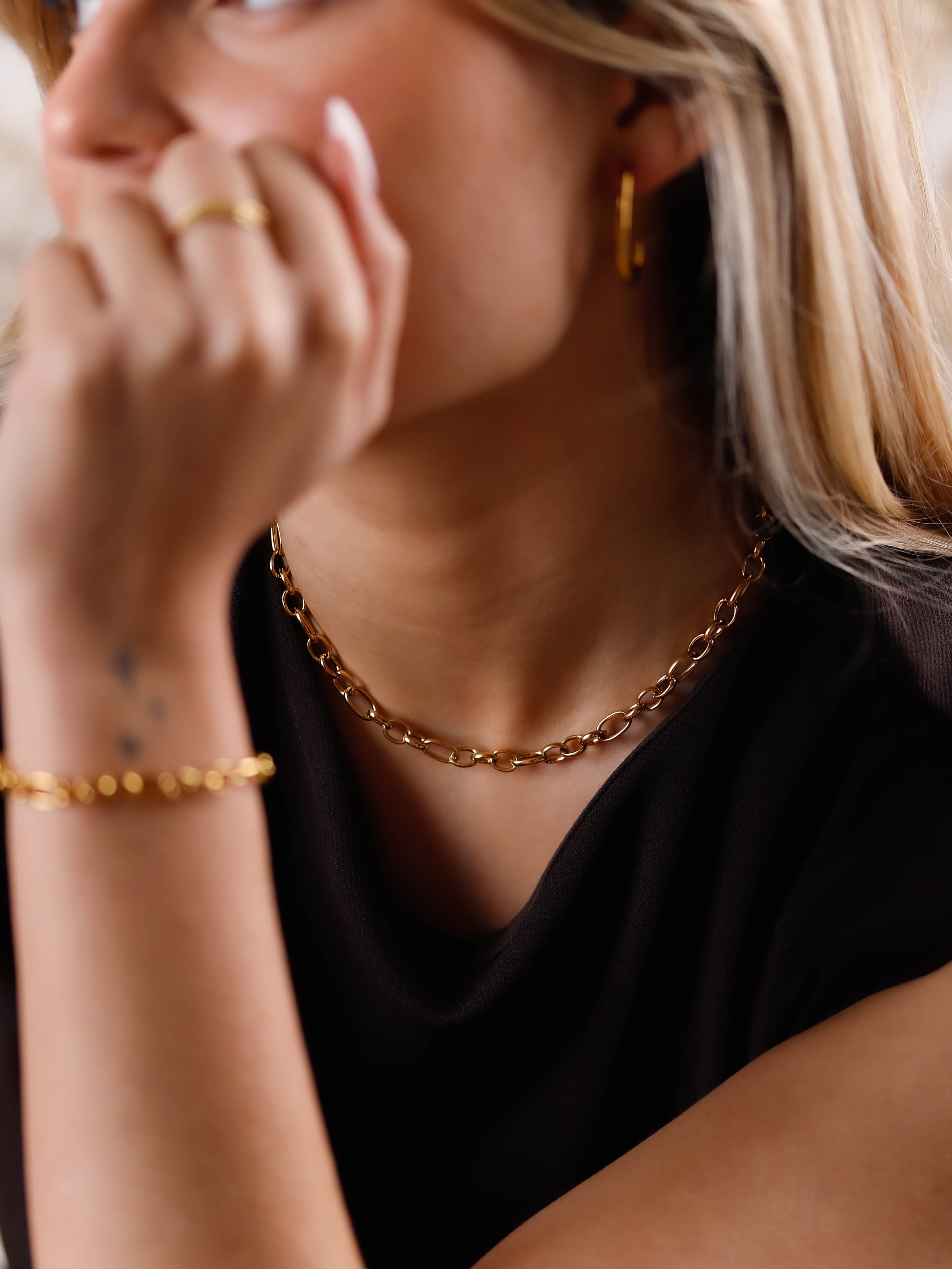 collier en acier inoxydable pour femme 