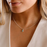 collier en argent 925 et amazonite pour femme 