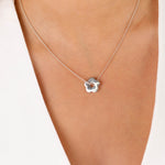 collier fleur en argent 925 pour femme
