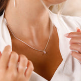 Collier - Chaîne - Quartz Rose - Argent - HELÈNE