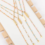 collier sautoir en acier inoxydable et résine pour femme 