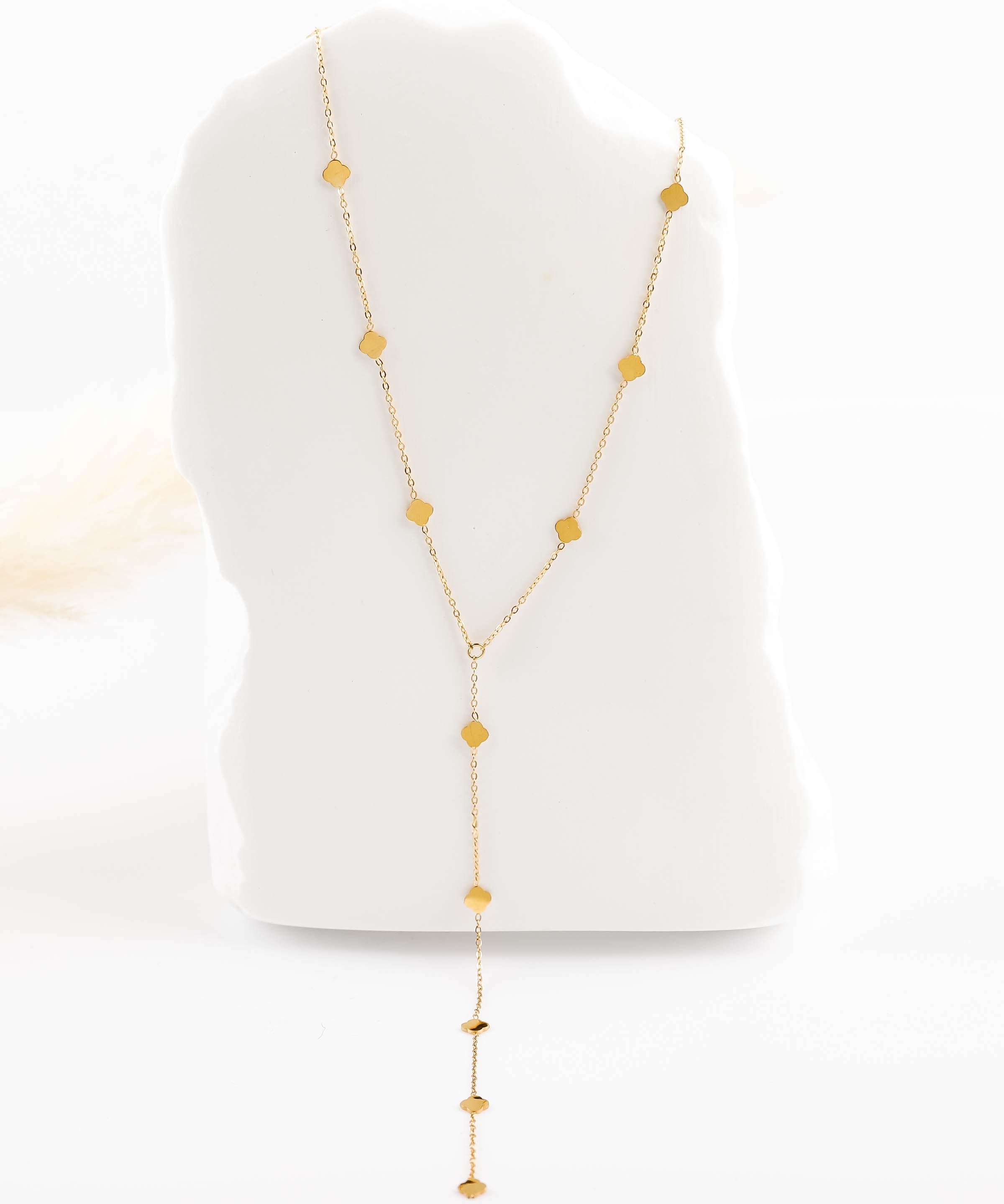 collier sautoir en acier inoxydable pour femme