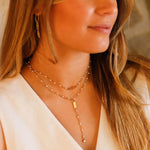 collier sautoir en acier inoxydable et résine pour femme 