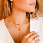 collier sautoir en acier inoxydable et résine pour femme 