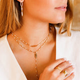 collier sautoir en acier inoxydable et résine pour femme 