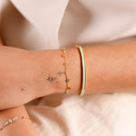 bracelet jonc en acier inoxydable bleu vert pour femme 