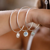 Bracelet - Jonc - Pierre de lune - Argent - NINA