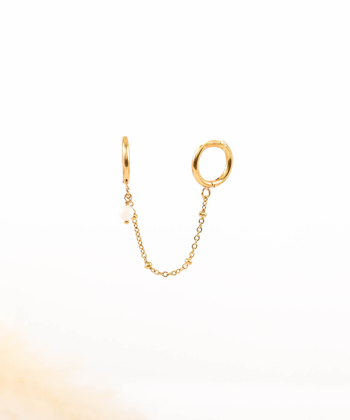 mono boucles d'oreilles en acier inoxydable et pierre de lune pour femme